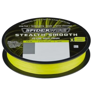 Abbildung von Spiderwire Stealth Smooth 8 New 2020, 150m, Yellow, Fach geflochtene Schnur mit Mikrobeschichtung, 0,06mm 0,39mm, 5,4kg 46,3kg, Abriebfest (150, 0,29mm 26,4kg)