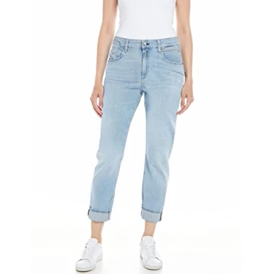 Abbildung von Replay Marty Pants Jeans Relaxed Fit lightblue denim, Damen, Größe: 27x32, Light blue denim