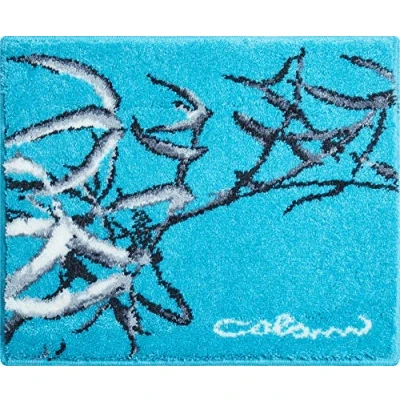Abbildung von Grund Colani Exklusiver Designer Badteppich 100% Polyacryl, ultra soft, rutschfest, ÖKO TEX zertifiziert, 5 Jahre Garantie, 23, WC Vorlage o.A. 50x60 cm, türkis