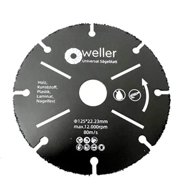 Abbildung von WELLERWERKZEUGE Multi Sägeblatt Trennscheibe 125mm Winkelschleifer für Laminat Holz Kunststoff Nagelfest