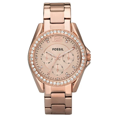 Abbildung von Fossil Riley Uhr rosegoldcoloured, Damen, Größe: One Size, Rosegold coloured