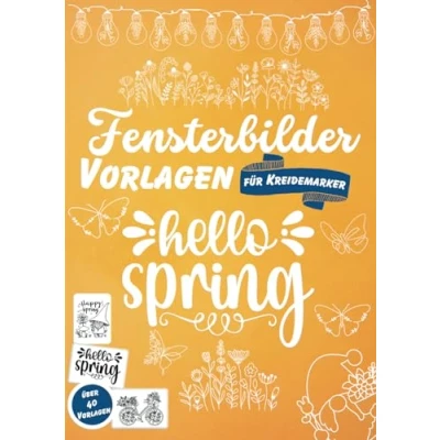Abbildung von Fensterbilder Vorlagen Kreidemarker XXL Frühling Paket: die ultimative Sammlung für erblühende Saison: Große und kleine Motive ganze ... Fenster Dekoration jeden Anlass)