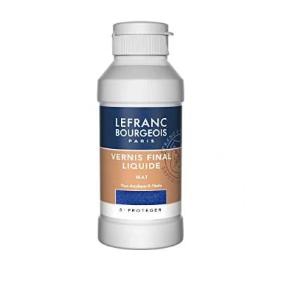 Abbildung von Lefranc &amp; Bourgeois 300674 Matter Schlussfirnis, für Acrylfarben, matt, transparent, gilbungsbeständigen Schutz Ihrer Bilder, 250ml Flasche, Firniss matt Flasche