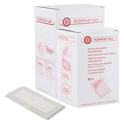 Abbildung von Nobamed RUDAFILM steril transparenter, wasserfester Wundschnellverband, GröÃŸen:7 cm x 5