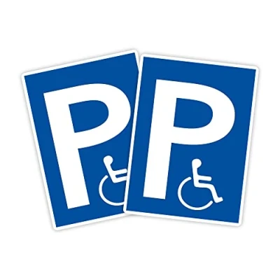 Abbildung von 2 Stück XXL Behindertenparkplatz Schild 30 x 40 cm aus stabiler PVC Hartschaumplatte 5mm Parkplatz für Rollstuhlfahrer parken nur mit Ausweis UV Schutz von STROBO