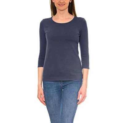 Abbildung von Alkato Damen Shirt 3/4 Arm mit Rundhals, Farbe: Jeans, Größe: M