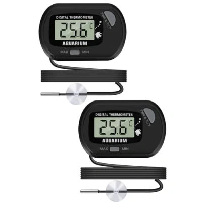 Abbildung von Thlevel Aquarium Thermometer LCD Digitalanzeige mit Saugnapf und Sonde für Reptilien Inkubator Gewächshaus 2 Stück