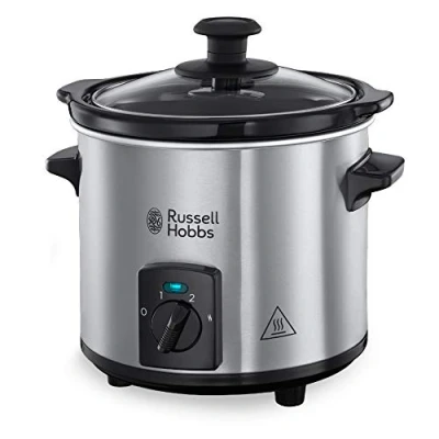 Abbildung von Russell Hobbs Slow Cooker Mini [schwerer 2l Keramik Gartopf für opt. Temperaturverteilung] Compact Schongarer (3 Temperatureinstellungen &amp; Warmhaltefunktion, 145W) Slowcooker 25570 56