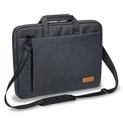 Abbildung von PEDEA Laptoptasche &quot;Elegance&quot; Notebook Tasche bis 17,3 Zoll (43,9 cm) Umhängetasche mit Schultergurt und Tablet PC Fach 11 (27,96 cm), Grau