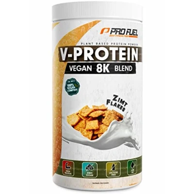 Abbildung von Vegan Protein Zimt Flakes V 8K Blend unglaublich lecker &amp; cremig mit aus Sonnenblume, Reis, Erbse, Hanf, Kürbis uvm. pflanzliches Proteinpulver 79% Eiweiß