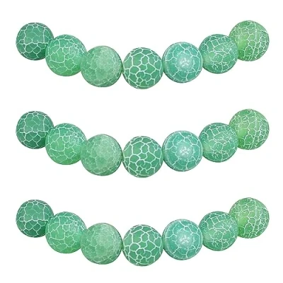 Abbildung von MJDCB Perlen zum Auffädeln 10mm 35 stück Grüner Drachenader Achat Halbedelsteine mit Loch Natürliche Lose Runde Steinperlen für Herstellung Schmuck Armbänder Halsketten