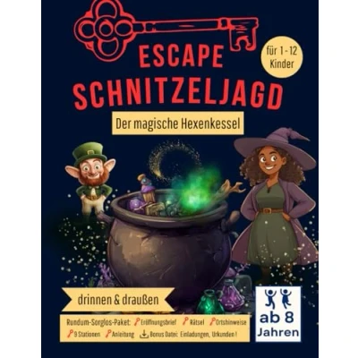 Abbildung von Escape Schnitzeljagd der Magische Hexenkessel: für drinnen und draußen ab 8 Jahren Rundum Sorglos Paket. Schatzsuche Kindergeburtstag oder Kinderparty
