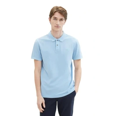 Abbildung von TOM Tailor MIT LOGO Stickerei Poloshirt, Herren, Größe: XXL, Washed out middle blue