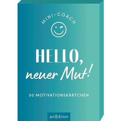 Abbildung von Mini Coach. Hello, neuer Mut!: 50 Motivationskärtchen Hochwertige Kartenbox mit Impulsen für mehr Mut und Selbstvertrauen
