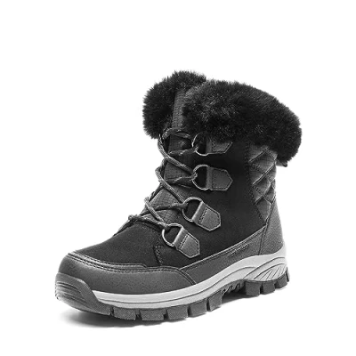 Abbildung von DREAM PAIRS Damen Winterstiefel Wasserdicht Warm gefütterte Schneestiefel Winterschuhe Winter Kurzschaft Stiefel Boots Schuhe,Size 41,Schwarz,SDSB2305W E
