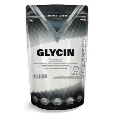 Abbildung von Glycin Pulver 100% rein 1000g Aminosäure Glycine 1kg ohne Zusatzstoffe vegan mit Messlöffel
