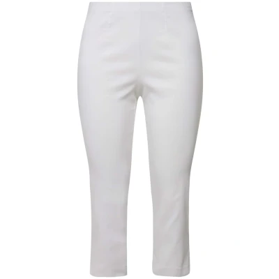 Abbildung von Ulla Popken Grosse 7/8 Bengalin Gerader Schnitt KNÖCHELLANG Stoffhose, Damen, Größe: 54, Snow white