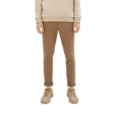 Abbildung von TOM TAILOR Denim Herren 1008253 Slim Fit Chino Hose Mit Gürtel, 11634 Honey Camel Beige, 28W / 30L EU