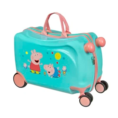 Abbildung von Undercover Peppa Pig Ride on Trolley Kindergepäck zum Draufsitzen Belastbar bis 50 kg mit praktischen Tragegriffen Stabiler Reisekoffer