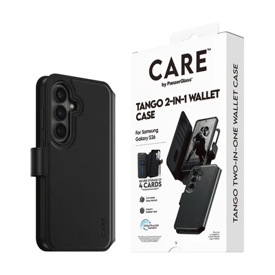 Abbildung von Samsung Galaxy S26 Hülle MagSafe Kunstleder CARE by PanzerGlass 2 in 1 Case/KlappHülle Handyhülle Transparent Shockproof/Stoßfest
