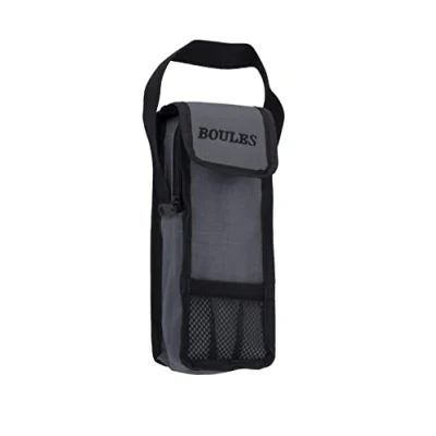 Abbildung von Engelhart Tasche für 3 Boules Spiel Bouletasche mit Tragegriff Öffnung Oben Größe; 23 x 8,5 3,5 cm (Grau)