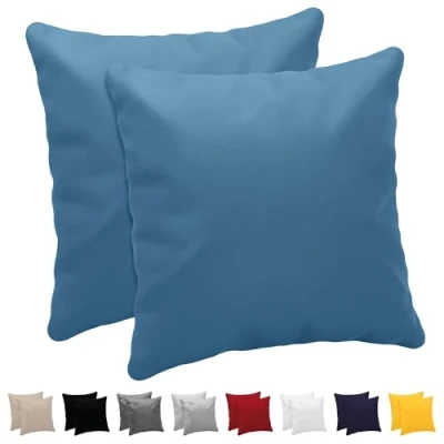 Abbildung von Dreamzie Kissenbezug 60 x cm (Set mit 2) 100% Jersey Baumwolle 150 g/qm Kissenbezüge Blau Für Kissen Kissenhülle Resistent und Hypoallergen