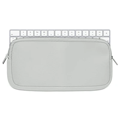 Abbildung von kwmobile Tastatur Hülle kompatibel mit Apple Magic Keyboard Neopren Schutzhülle Case Tasche für Neoprentasche Hellgrau