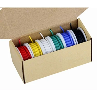 Abbildung von TUOFENG 20 Messgerät Elektronik Draht, farbiger Draht Installationssatz,20 AWG flexibler Silikon Draht,Jede Farbe 7 Meterpools, 600V Isolierdraht