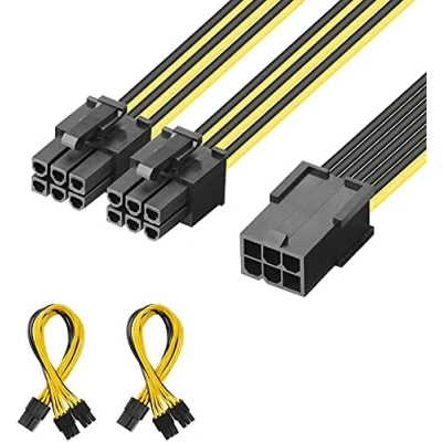 Abbildung von J&amp;D 2er Pack 6 Pin Weiblich auf Dual Männlich PCI Express (PCIe) Grafikkarte Splitter Kabel 20cm