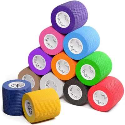 Abbildung von Inksafe selbsthaftende Bandagen, kohäsive Haftbandage 5 cm x 4,5 m 12 Stück