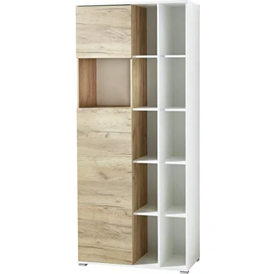 Abbildung von Germania Aktenschrank 4196 513 GW Lioni, in Weiß/Navarra Eiche Nb, mit Push to Open Technik, 85 x 197 40 cm (BxHxT)