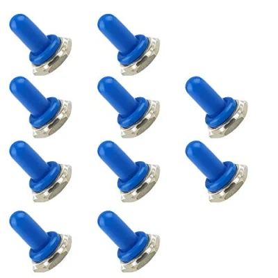 Abbildung von Mintice™ 10 X Kfz 12mm Gummi Wippe Kippschalter Knopf Hut wasserdicht Boot Stiefel Kappe Abdeckung Blau