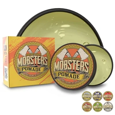 Abbildung von Mobsters Pomade Herren Haarwachs auf Wasserbasis, duftend, Premium für Männer, matte Haar Styling Produkte, ideal (Hatchet Harry)
