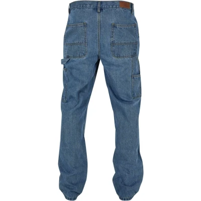 Abbildung von Urban Classics Double KNEE Jeans Straight Leg, Herren, Größe: 30, Light blue washed