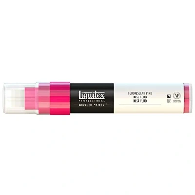 Abbildung von Liquitex 4610987 Professional Paint Marker, Acrylmarker mit hochpigmentierte Acrylfarbe auf Wasserbasis für den Innenbereich &amp; Außenbereich, breite Spitze Rosa fluoreszierend