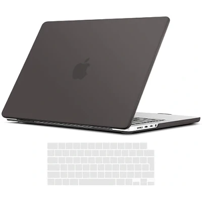 Abbildung von TECOOL Hülle für MacBook Pro 14 Zoll 2023 2021 Modell A2992 A2918 A2779 A2442 mit M3 M2 M1 Pro/Max Chip, Ultradünne Hartschale Schutzhülle Matt Case Cover u. EU Tastaturschutz, dunkelgrau