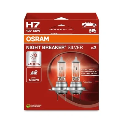 Abbildung von Osram NIGHT BREAKER® SILVER, H7, halogen headlight lamps, Hanging folding box (2 lamps)