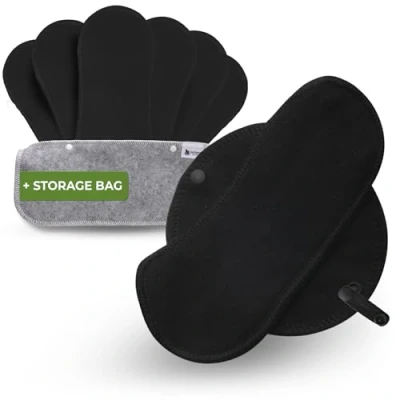 Abbildung von Slipeinlagen waschbar bio Baumwolle; 7 Pack (Größe M) Baumwoll Waschbare dünn MADE IN EU; wiederverwendbare Stoff Slipeinlagen; Washable Panty Liners für Ausfluss; NICHT bei Periode