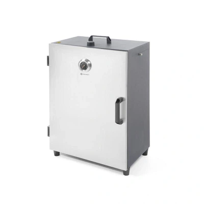 Abbildung von HENDI Räucherofen elektrisch 3x Gitter Fleischhaken Edelstahl 54 x 38 72 cm Tür mit Thermostat 1600 W, Rauchofen zum Räuchern