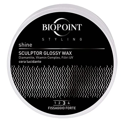 Abbildung von Biopoint Styling Sculptor Glossy Wax, Haarwachs mit starker Fixierung, ohne Rückstände, feuchtigkeitsspendend und aufhellend, definiert formt das Haar, 100 ml