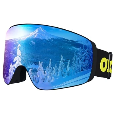 Abbildung von Dizokizo Skibrille Magnetische austauschbare zylindrische Linse Schneebrille für Männer Frauen Anti Fog UV Schutz Professionelle Snowboarding Skifahren SNOW 6102
