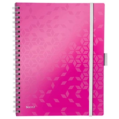 Abbildung von Leitz 46440023 Kollegblock WOW Be Mobile, A4, PP, liniert, pink metallic