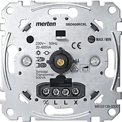 Abbildung von Schneider Electric Merten MEG5139 0000 Dimmschalter, Unterputz Universal Drehdimmer Einsatz für dimmbare LED Lampen, Glühlampem 20 600 W/VA, Phasenanschnitt oder Phasenabschnitt