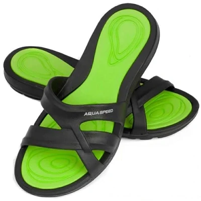 Abbildung von Aqua Speed Badesandalen Damen &amp; Mädchen + Mikrofaserhandtuch Badelatschen Duschsandalen Badeschuhe Badeschlappen F:38, Gr. 36 Panama
