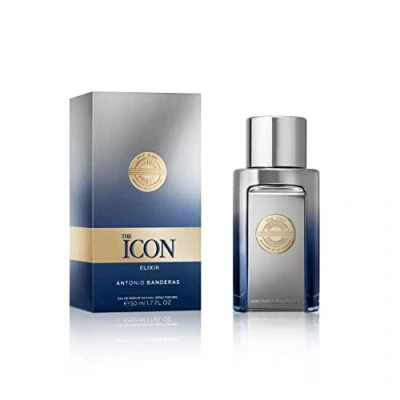 Abbildung von Banderas The Icon Elixir Eau de Parfum für Herren Langanhaltend Frischer, eleganter und sexy Duft Würzige Mandarine holzige Noten Ideal besondere Anlässe 50 ml
