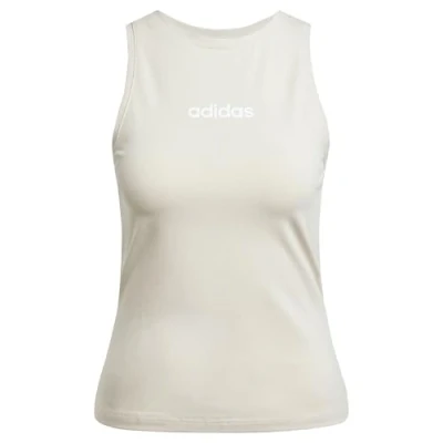 Abbildung von adidas Damen Essentials LINEAR Slim Cotton Tank, Wonder Alumina/White, M