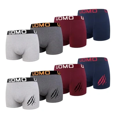 Abbildung von L&amp;K 8er Pack Boxershorts Herren Baumwolle Klassische Unterhosen Männer Unifarben Retroshorts 1117D 4XL