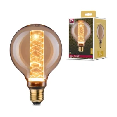 Abbildung von Paulmann 28602 LED Lampe G95 Inner Glow Edition 4W Retro Leuchtmittel Gold mit Innenkolben Glas 1800K Goldlicht E27