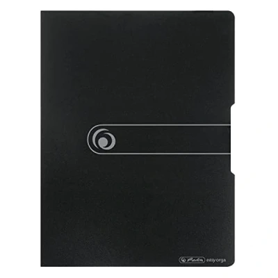 Abbildung von Herlitz 11207511 Sichtbuch A4, 20 Klarsichthüllen, aufgeklebtes Rückenschild, opak schwarz