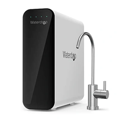 Abbildung von Waterdrop TSU 0,01 μm Ultra Filtrations Untertisch Wasserfiltersystem, 3 stufige Hohe Kapazität Wasserfiltration mit Wasserhahn, Smart Panel, Kein Abwasser, Reduzieren PFAS, PFOA/PFOS